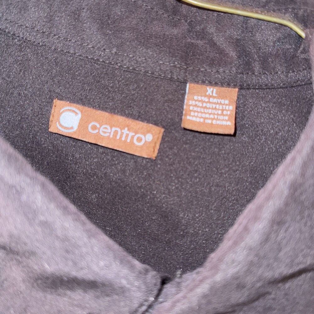 Centro Striped Panel Casual Button-Down Black Bowling Shirt - Size XL - Picture 2 of 4